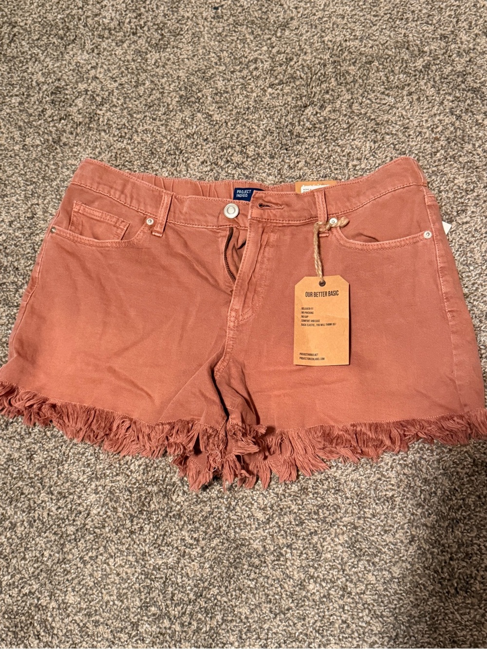 Kohl's Rust Frayed Hem Women's Jean Shorts
